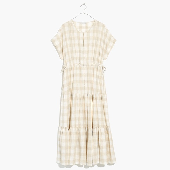 Madewell Dresses Madewell Buttonfront Tiered Midi Dress Undyed